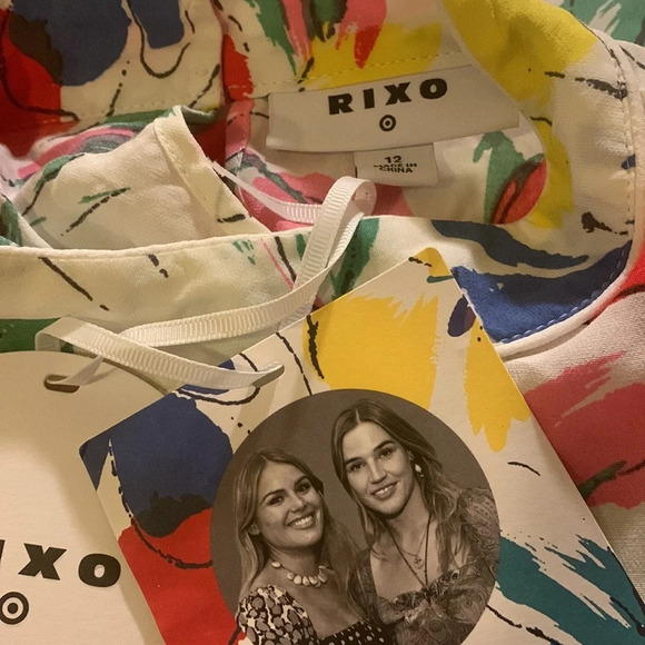 RIXO for TARGET Floral Mock Neck Cascade Ruffle Dress in‎ White - Picture 8 of 9